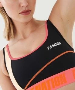 P.E NATION DOUBLE CROSS SPORTS BRA IN BLACK WOMEN