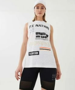 P.E NATION BASE JUMP TANK IN WHITE WOMEN