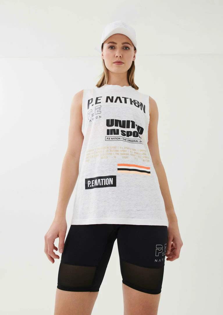 P.E NATION BASE JUMP TANK IN WHITE WOMEN
