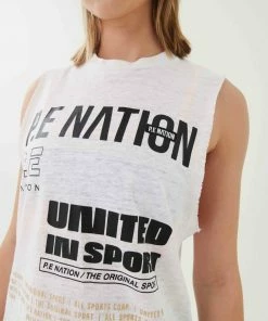 P.E NATION BASE JUMP TANK IN WHITE WOMEN