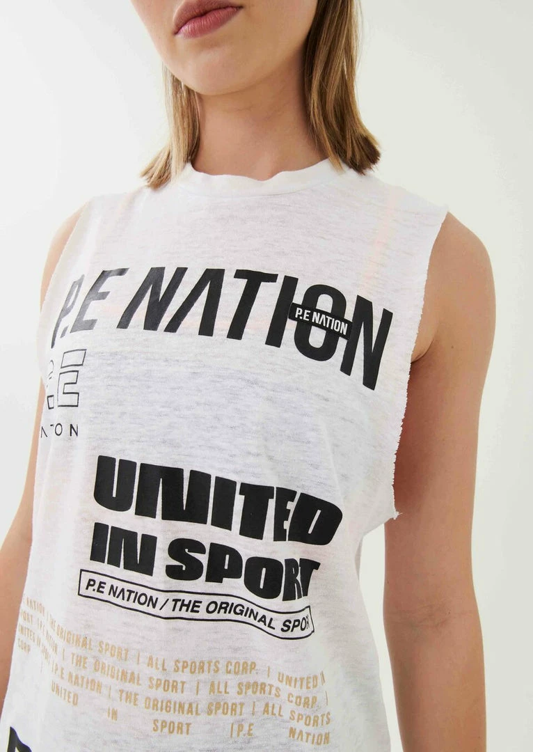 P.E NATION BASE JUMP TANK IN WHITE WOMEN