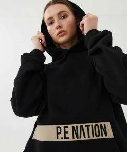 P.E NATION WOMEN BASE JUMP HOODIE IN BLACK