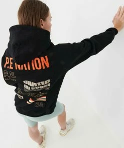 P.E NATION WOMEN BASE JUMP HOODIE IN BLACK