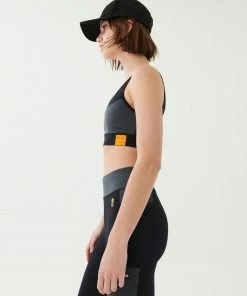 P.E NATION BLAST SPORTS BRA IN DARK GREY WOMEN