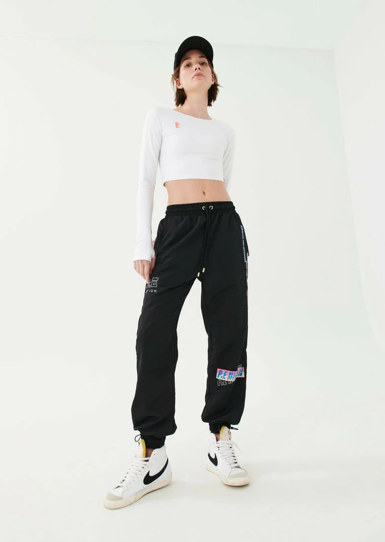 P.E NATION HALF VOLLEY TRACKPANT IN BLACK