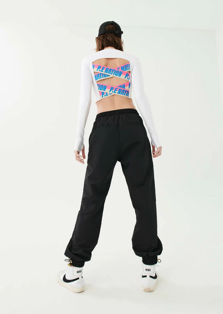 P.E NATION HALF VOLLEY TRACKPANT IN BLACK