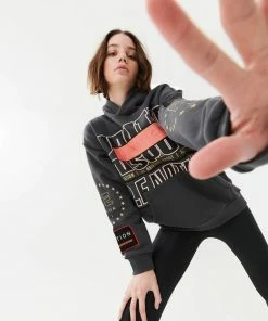 P.E NATION DIMENSION HOODIE IN DARK SHADOW WOMEN