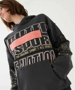 P.E NATION DIMENSION HOODIE IN DARK SHADOW WOMEN