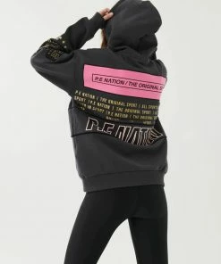 P.E NATION DIMENSION HOODIE IN DARK SHADOW WOMEN