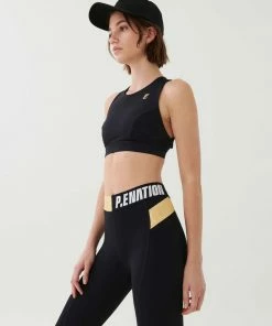 P.E NATION BACKSWING SPORTS BRA IN BLACK