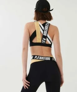 P.E NATION BACKSWING SPORTS BRA IN BLACK