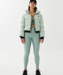 P.E NATION RAMP RUN PUFFER JACKET IN ICEBERG GREEN