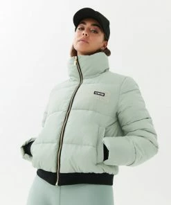 P.E NATION RAMP RUN PUFFER JACKET IN ICEBERG GREEN