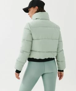 P.E NATION RAMP RUN PUFFER JACKET IN ICEBERG GREEN