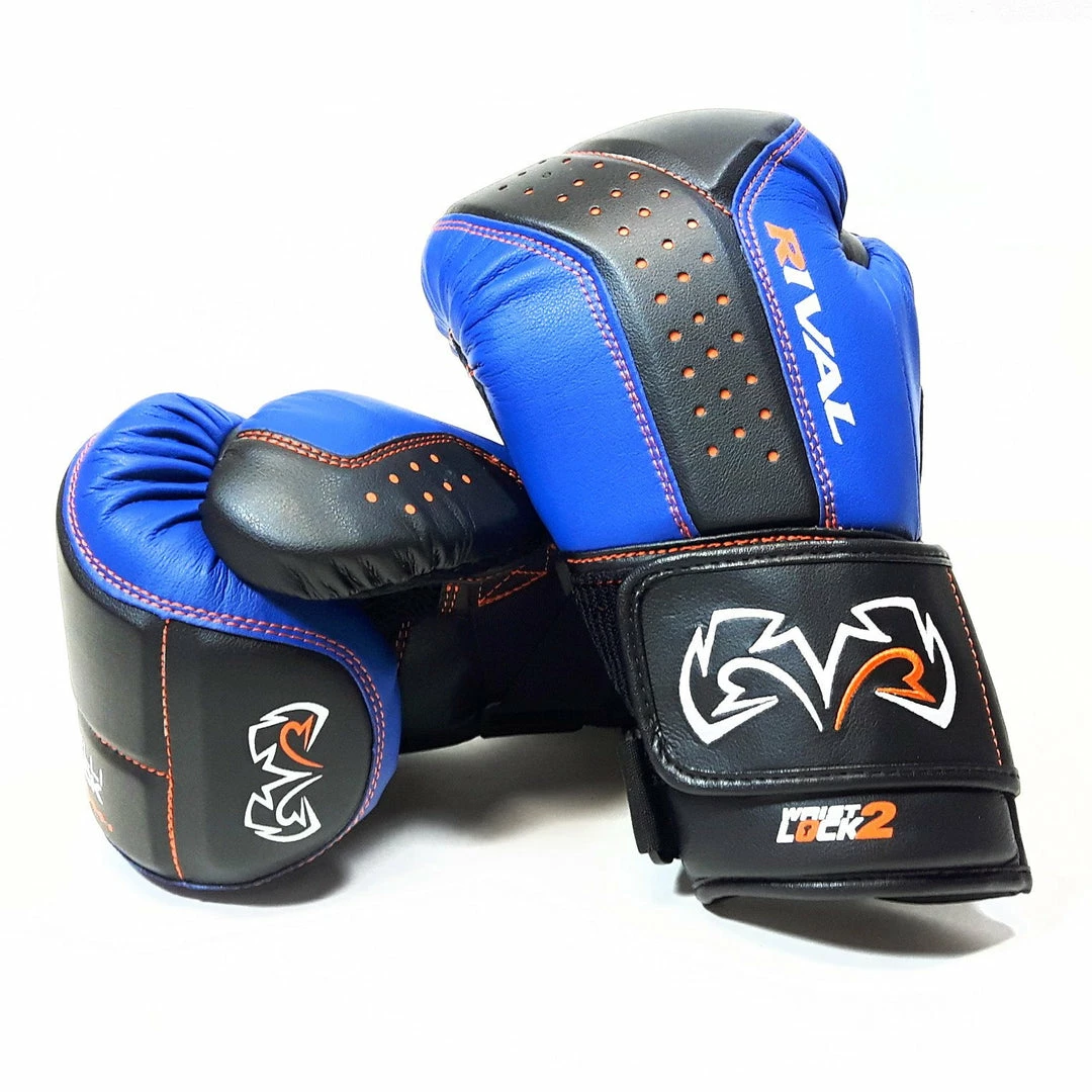RIVAL BOXING RIVAL RB10 INTELLI-SHOCK BAG GLOVES - BLACK/BLUE
