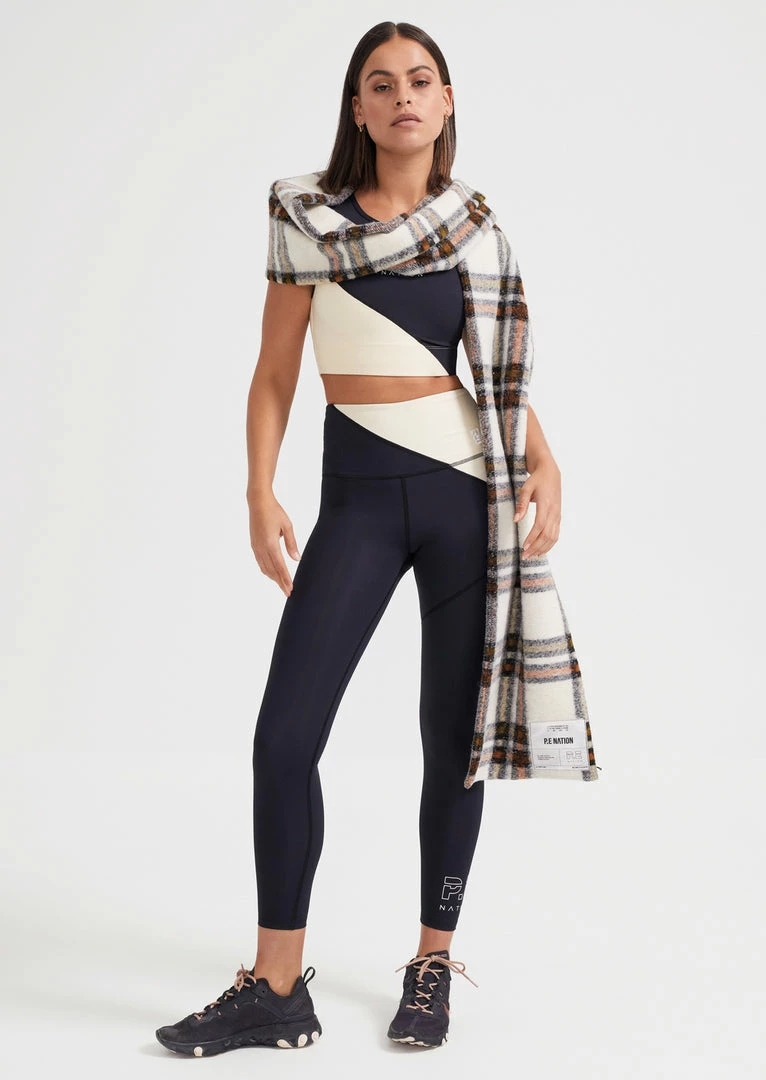 P.E NATION STABILITY LEGGING - BLACK/IVORY