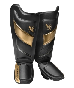 HAYABUSA T3 STRIKING SHIN GUARDS - BLACK/GOLD