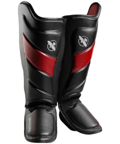 HAYABUSA T3 STRIKING SHIN GUARDS - BLACK/RED