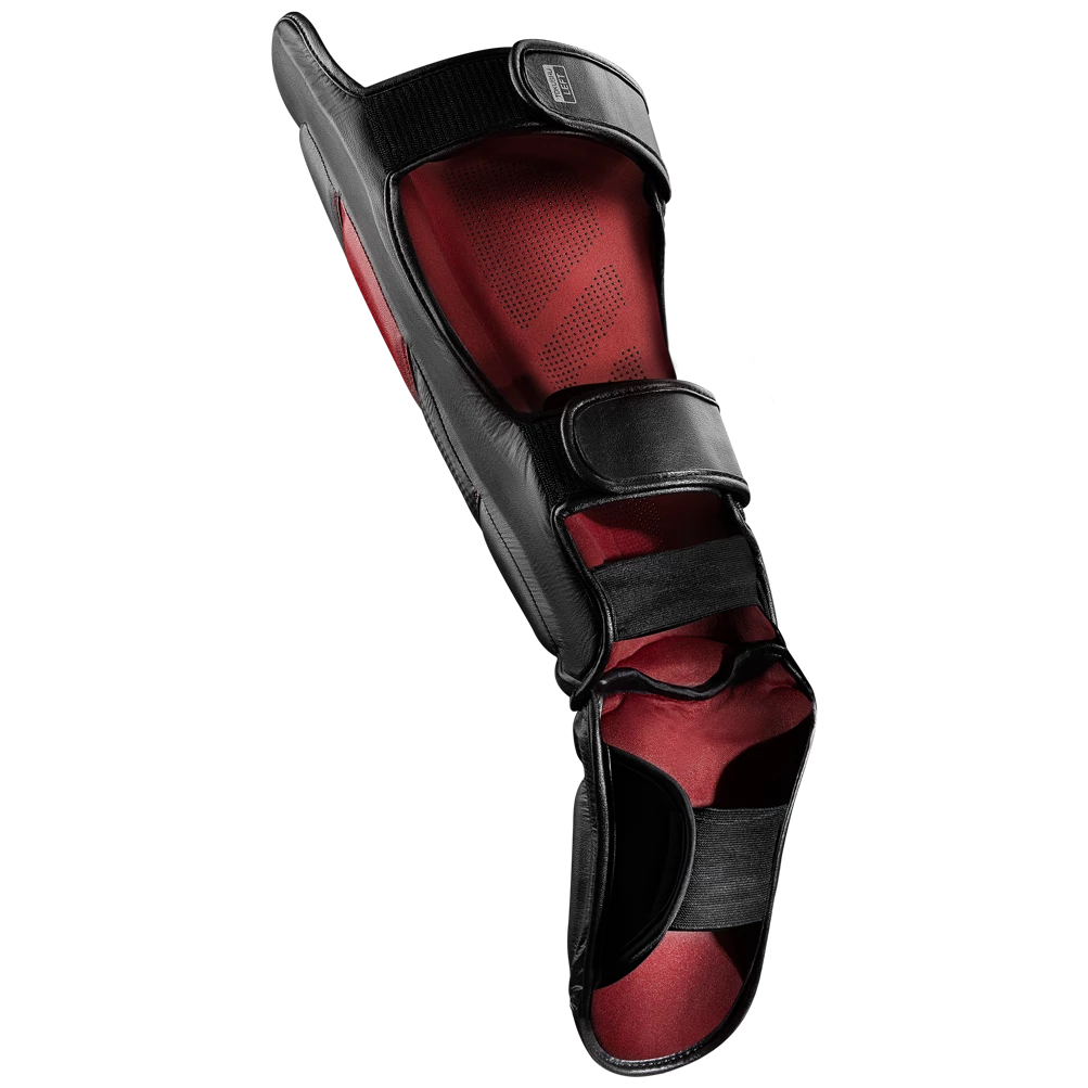 HAYABUSA T3 STRIKING SHIN GUARDS - BLACK/RED