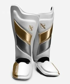 HAYABUSA T3 STRIKING SHIN GUARDS - WHITE/GOLD