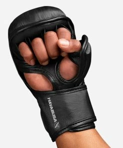 HAYABUSA T3 7oz HYBRID GLOVES - BLACK/GREY STRIKING