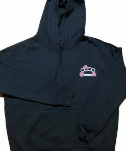 FIGHT CARTEL BRASS KNUCKLE HOODIE - BLACK/PEONIES