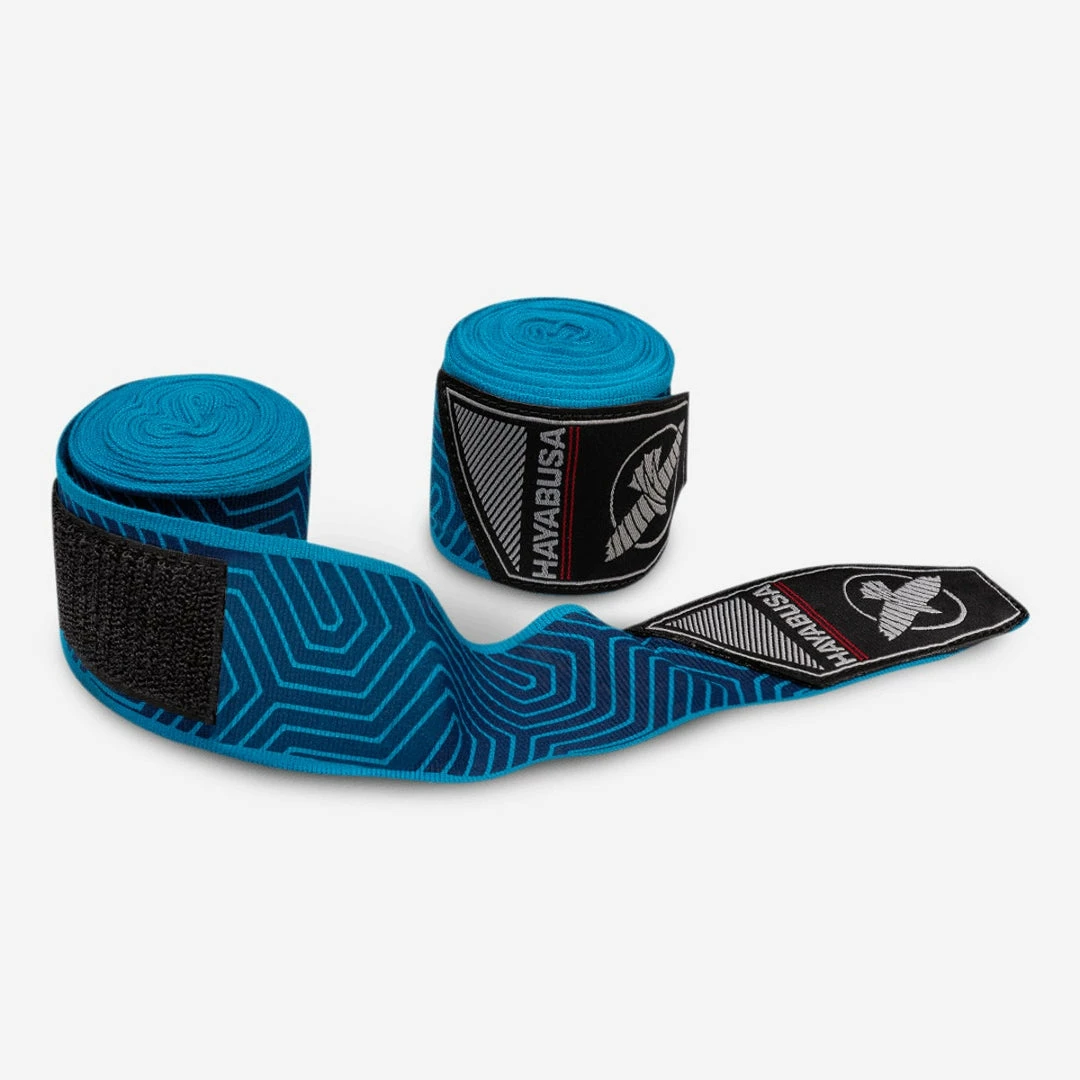 HAYABUSA PERFECT STRETCH HAND WRAPS - BLUE GEO STRIKING