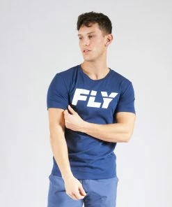 Fly Boxing FLY BIG LOGO T - BLUE STRIKING