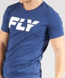 Fly Boxing FLY BIG LOGO T - BLUE STRIKING