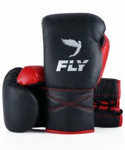 Fly Boxing STRIKING SUPERLACE TRAINING GLOVES - BLACK/RED