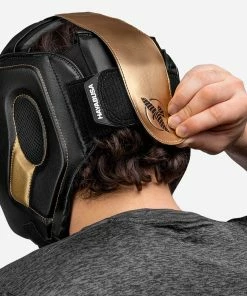 HAYABUSA T3 BOXING HEADGEAR - BLACK/GOLD STRIKING
