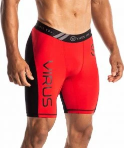 VIRUS CO14.5 COMPRESSION SHORTS - BLACK/RED LASER