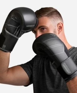 HAYABUSA S4 LEATHER BOXING GLOVES - BLACK STRIKING