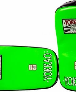 YOKKAO CURVED KICKING PADS NEON GREEN