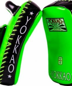 YOKKAO CURVED KICKING PADS NEON GREEN