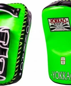 YOKKAO CURVED KICKING PADS NEON GREEN