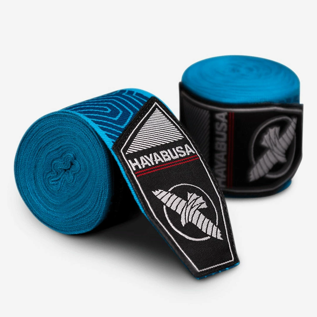 HAYABUSA PERFECT STRETCH HAND WRAPS - BLUE GEO STRIKING