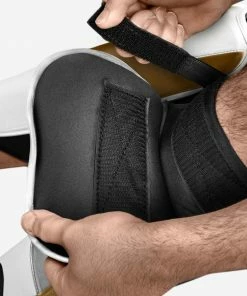 STRIKING HAYABUSA T3 FULL SHIN GUARDS - WHITE/GOLD