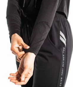 VIRUS HOODIES & SWEATSHIRTS EVERLAND CROP HOODIE - BLACK/NEON TEAL