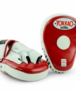 YOKKAO FOCUS MITTS OPEN FINGER - BIKING RED/WHITE STRIKING