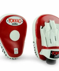 YOKKAO FOCUS MITTS OPEN FINGER - BIKING RED/WHITE STRIKING