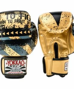Yokkao HUSTLE GOLD/BLACK MUAY THAI GLOVES