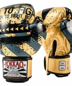 Yokkao HUSTLE GOLD/BLACK MUAY THAI GLOVES
