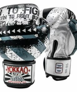 Yokkao HUSTLE SILVER/BLACK MUAY THAI GLOVES
