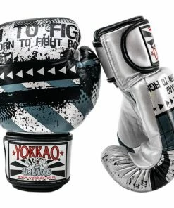 Yokkao HUSTLE SILVER/BLACK MUAY THAI GLOVES