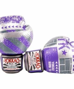 Yokkao STRIKING HUSTLE VIOLET/SILVER MUAY THAI GLOVES