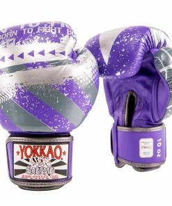 Yokkao STRIKING HUSTLE VIOLET/SILVER MUAY THAI GLOVES