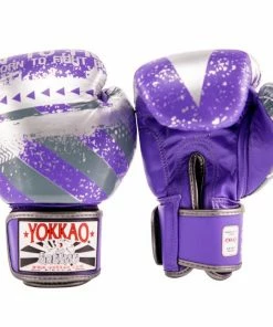 Yokkao STRIKING HUSTLE VIOLET/SILVER MUAY THAI GLOVES