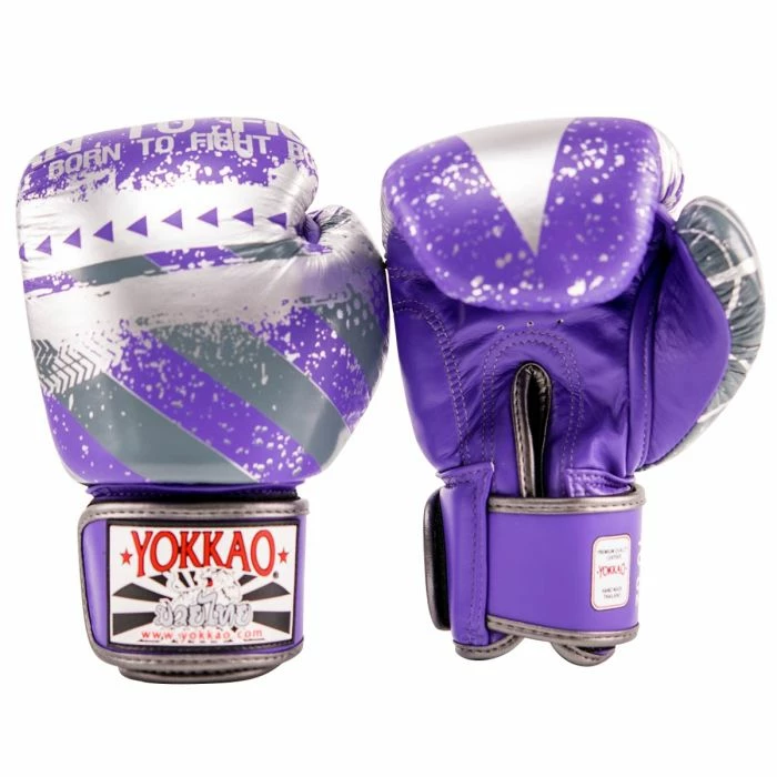 Yokkao STRIKING HUSTLE VIOLET/SILVER MUAY THAI GLOVES