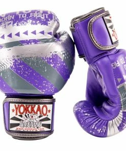 Yokkao STRIKING HUSTLE VIOLET/SILVER MUAY THAI GLOVES